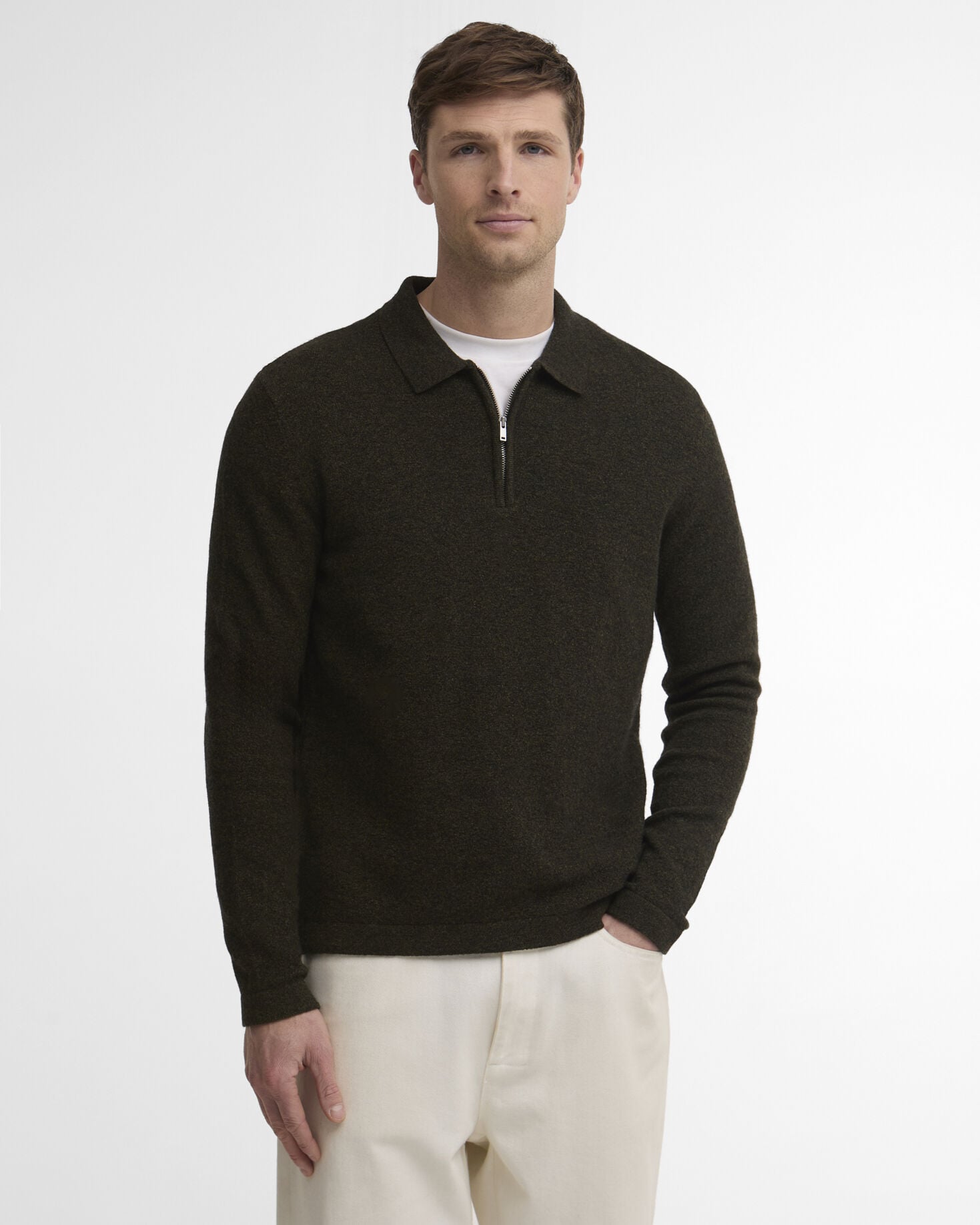 Bearsted Knitted Polo Shirt Sage