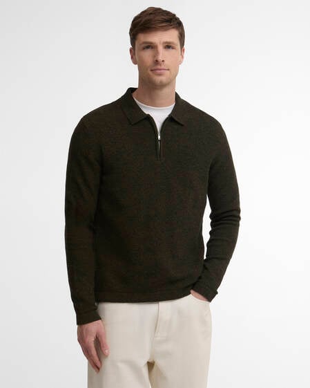 Bearsted Knitted Polo Shirt Sage