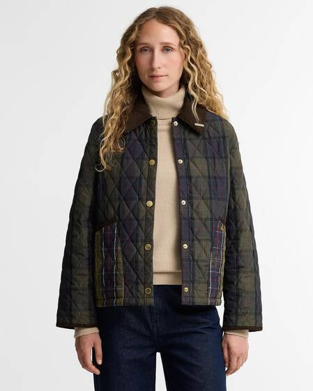 Tartan Reimagined Icons Tartan Cropped Liddesdale Quilted Jacket Shadow Classic/Classic