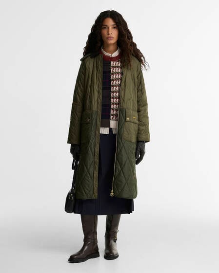 Osbourne Quilted Jacket Olive/Fern/Mixed Tartan