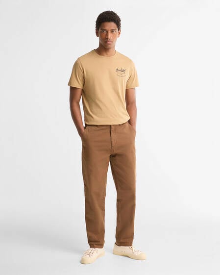 Hose Washed Stretch Tailored Dark Sand