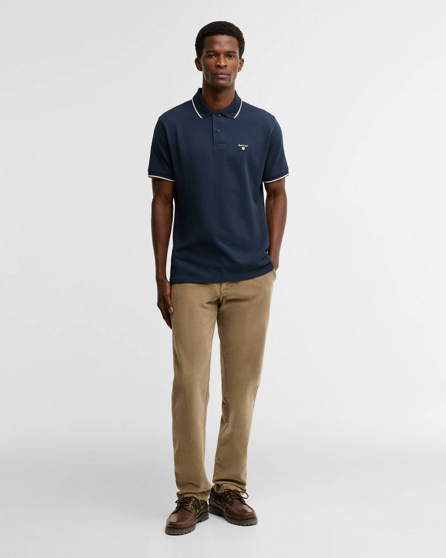 Fielding Tailored Short-Sleeved Polo Shirt Navy image number 1