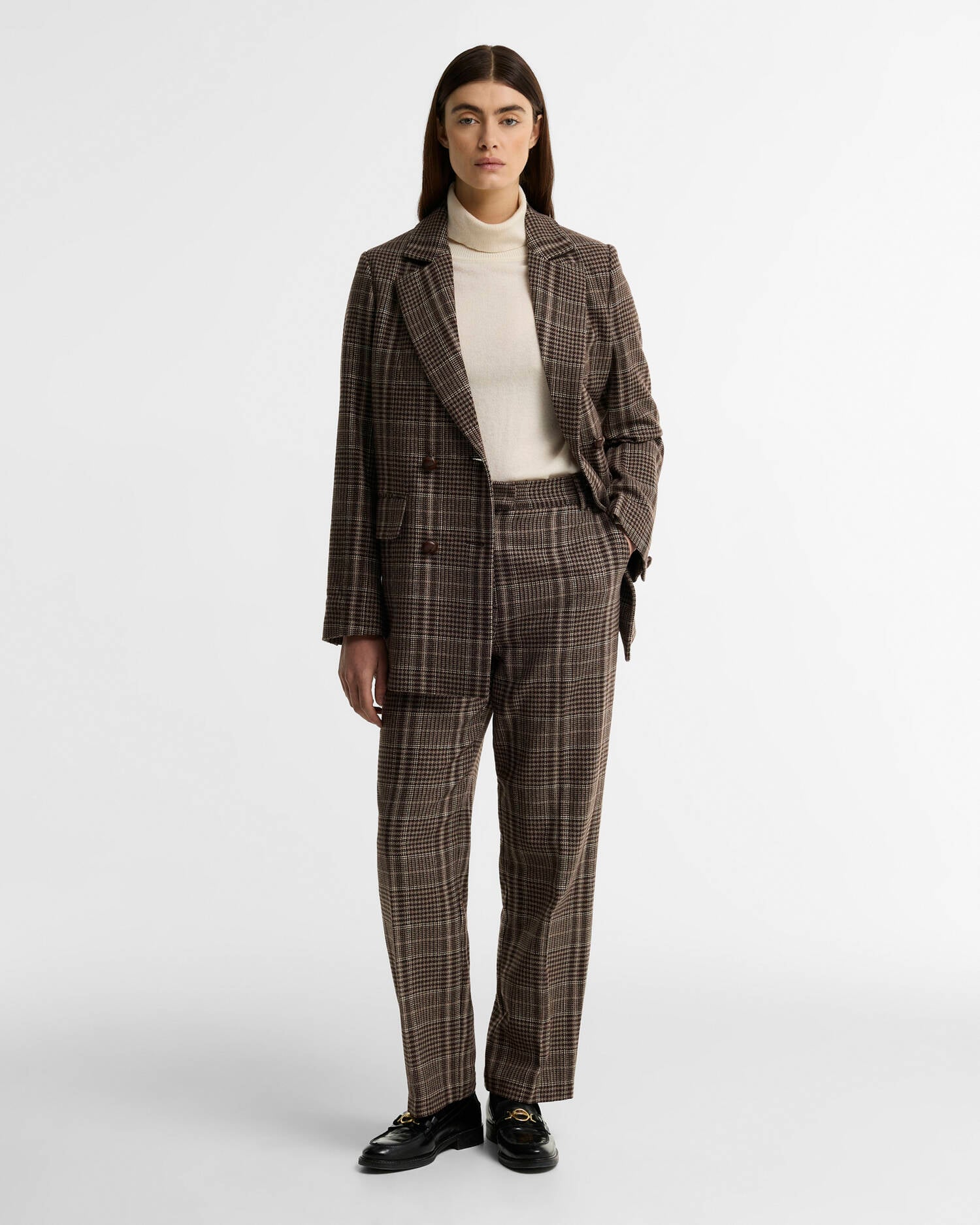 Amryn Straight-Leg Trousers Prince Of Wales/Ganache image number 0