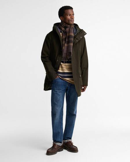 Mineral Tartan Wool-Cashmere Scarf Dried Bracken