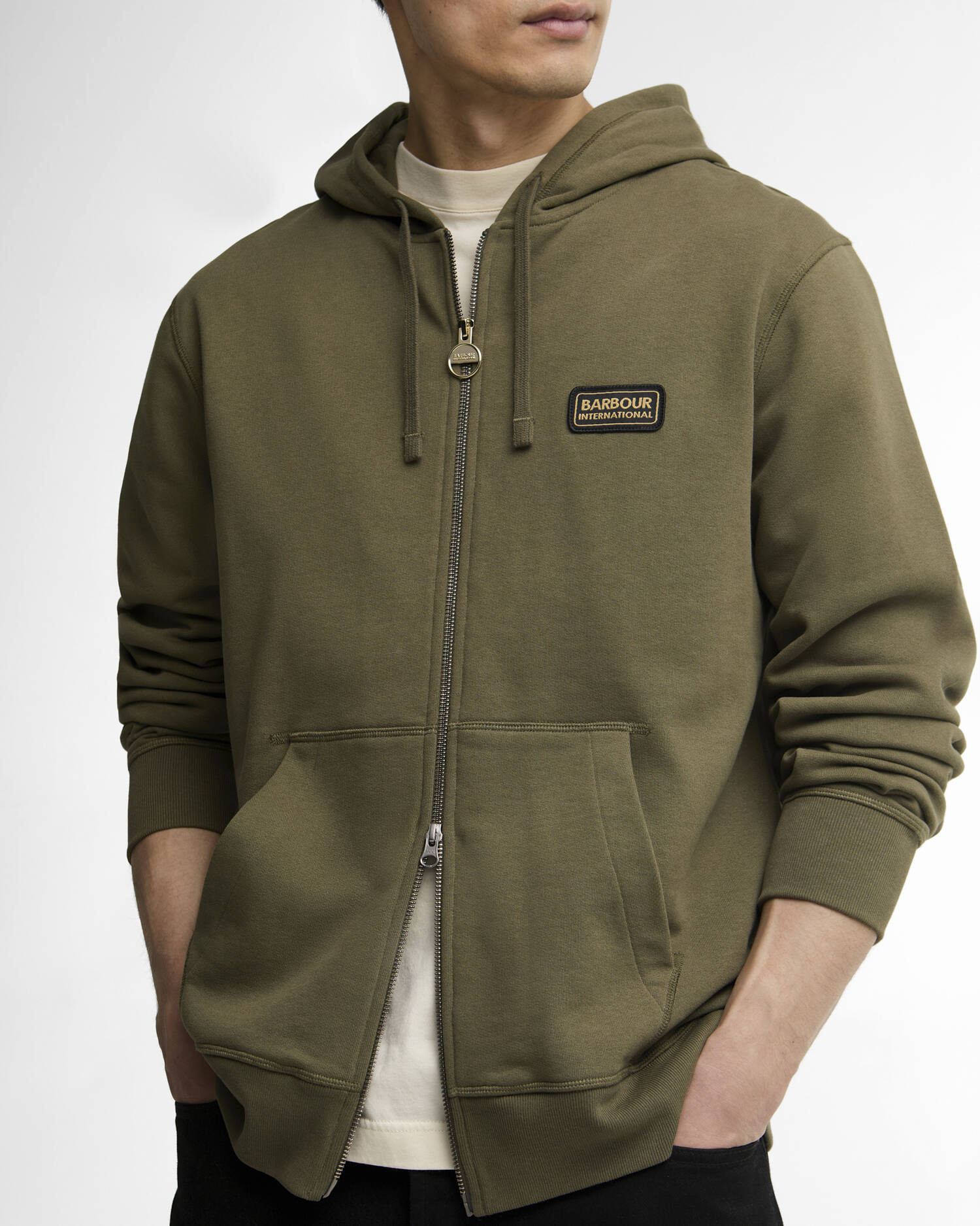 Hoodie Pull Graphic Mid Olive image number 3