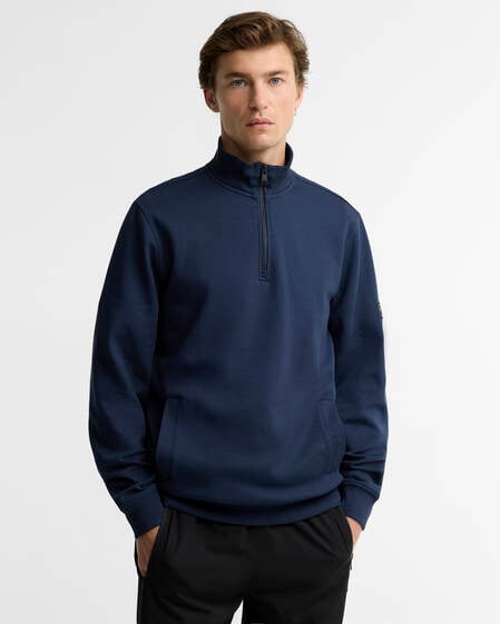 Ilford Interlock Quarter-Zip Sweatshirt Navy Blazer