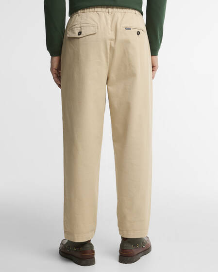 Washed Stretch Relaxed Trousers Light Stone