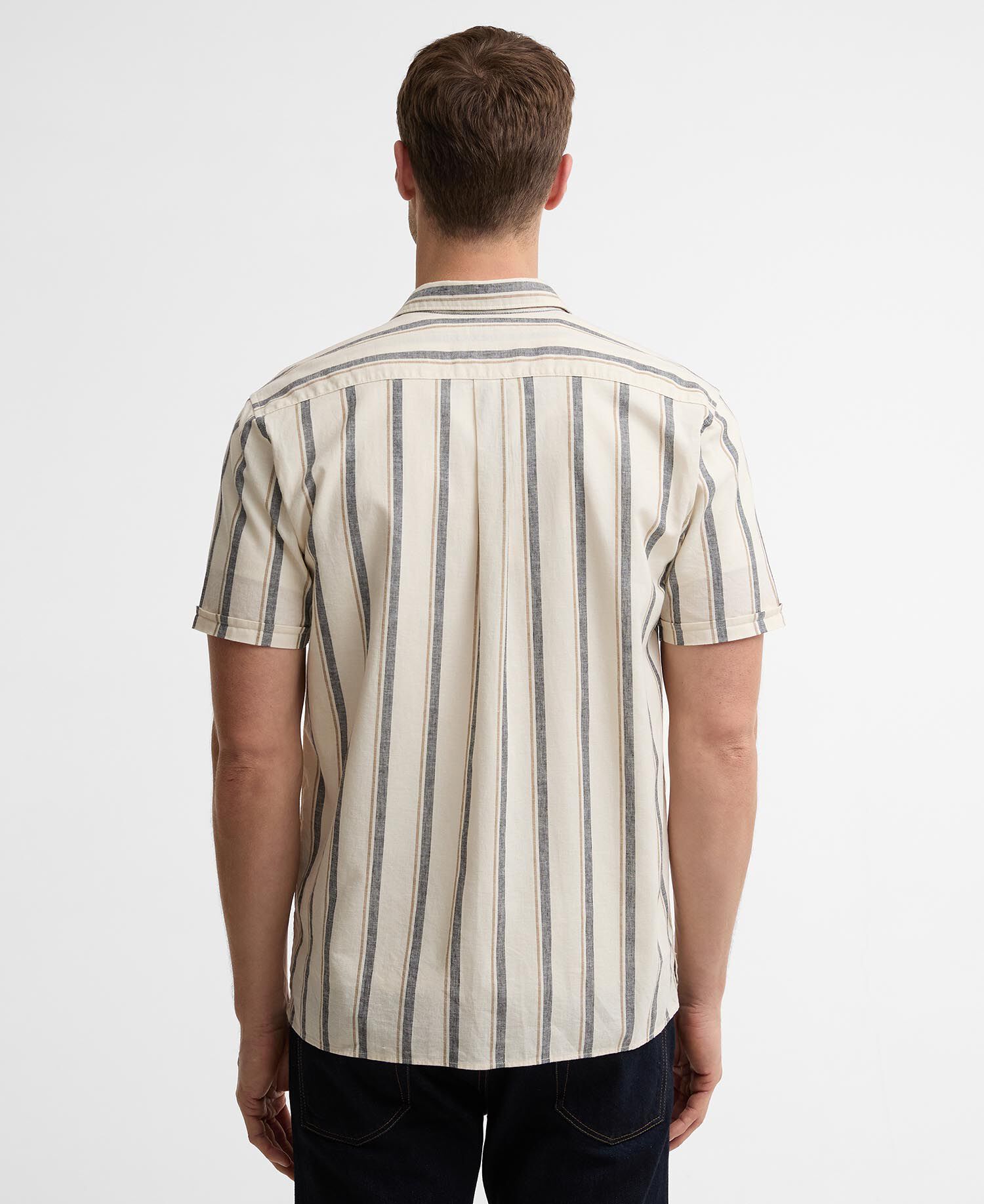 Barkend Striped Short-Sleeved Shirt Whisper White