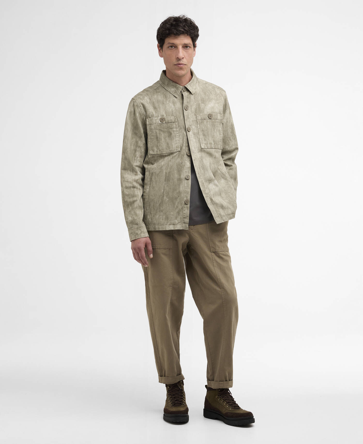 Overshirt Ross Printed Grey Olive image number 1