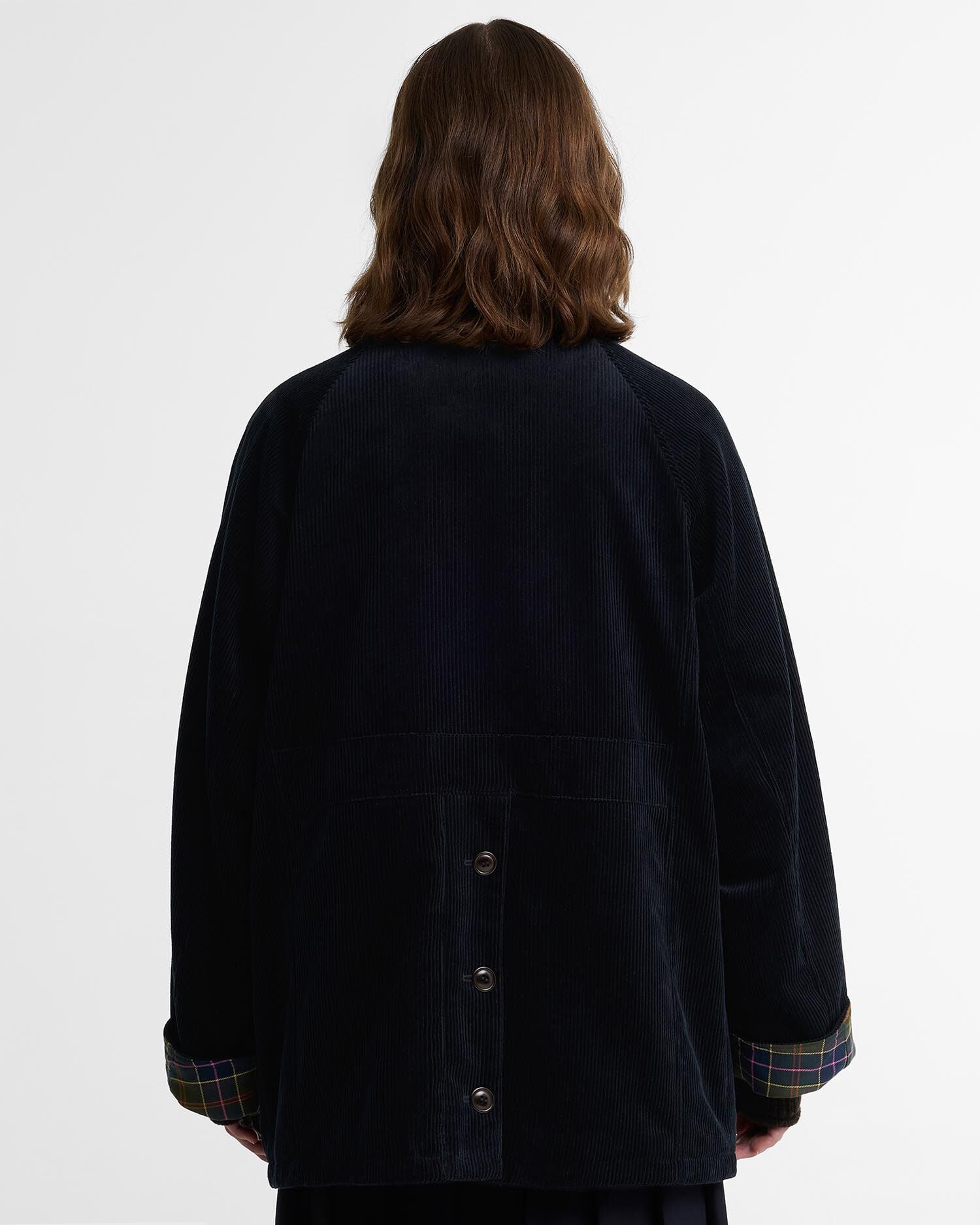 Paul Smith Loves Barbour Women's Cord Beaufort Casual Jacket Dk Navy/Classic/Muted