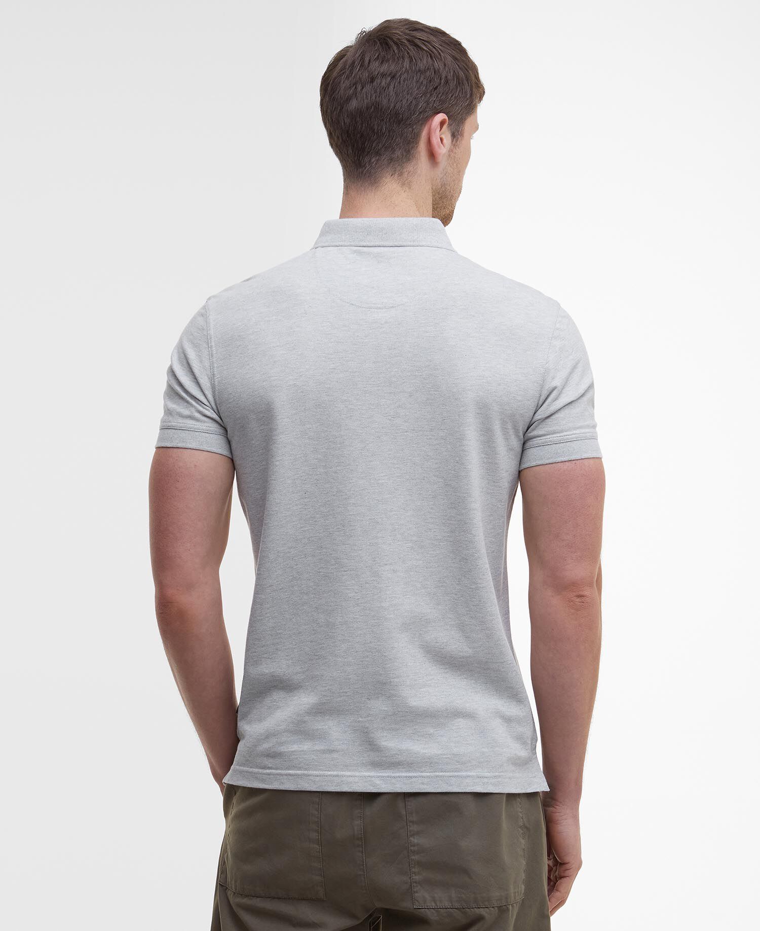 Blaine Tartan Short-Sleeved Polo Shirt Grey Marl