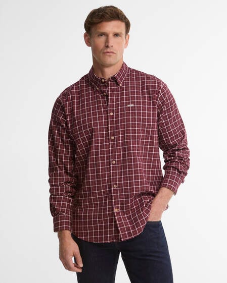 Bank Regular Long-Sleeved Shirt Dark Bordeaux