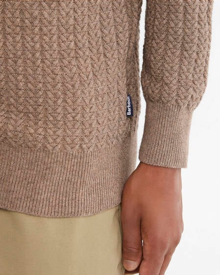 Barbour Pullover Herringbone Half-Zip Stone