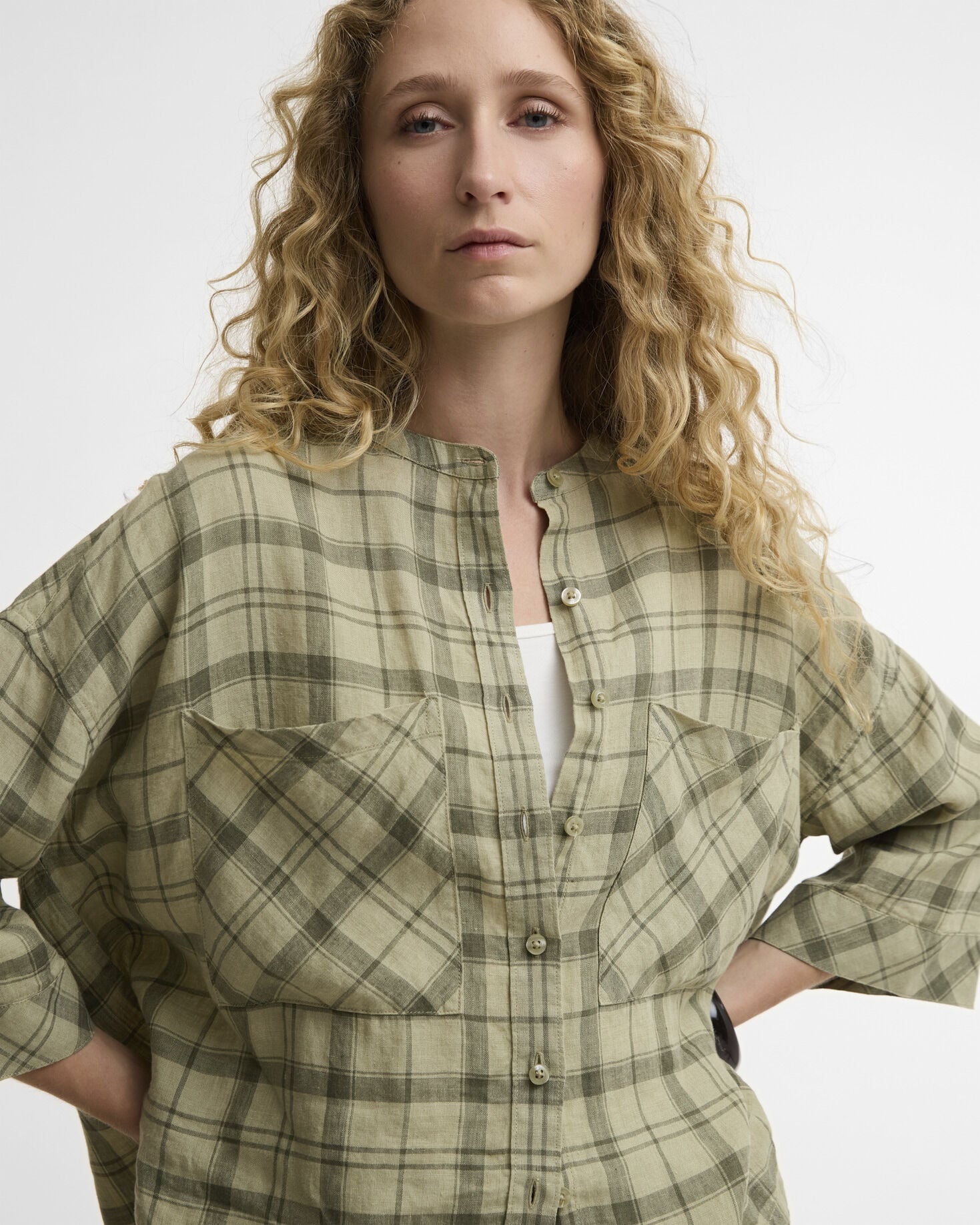 Orla Shirt Sage Green Tartan