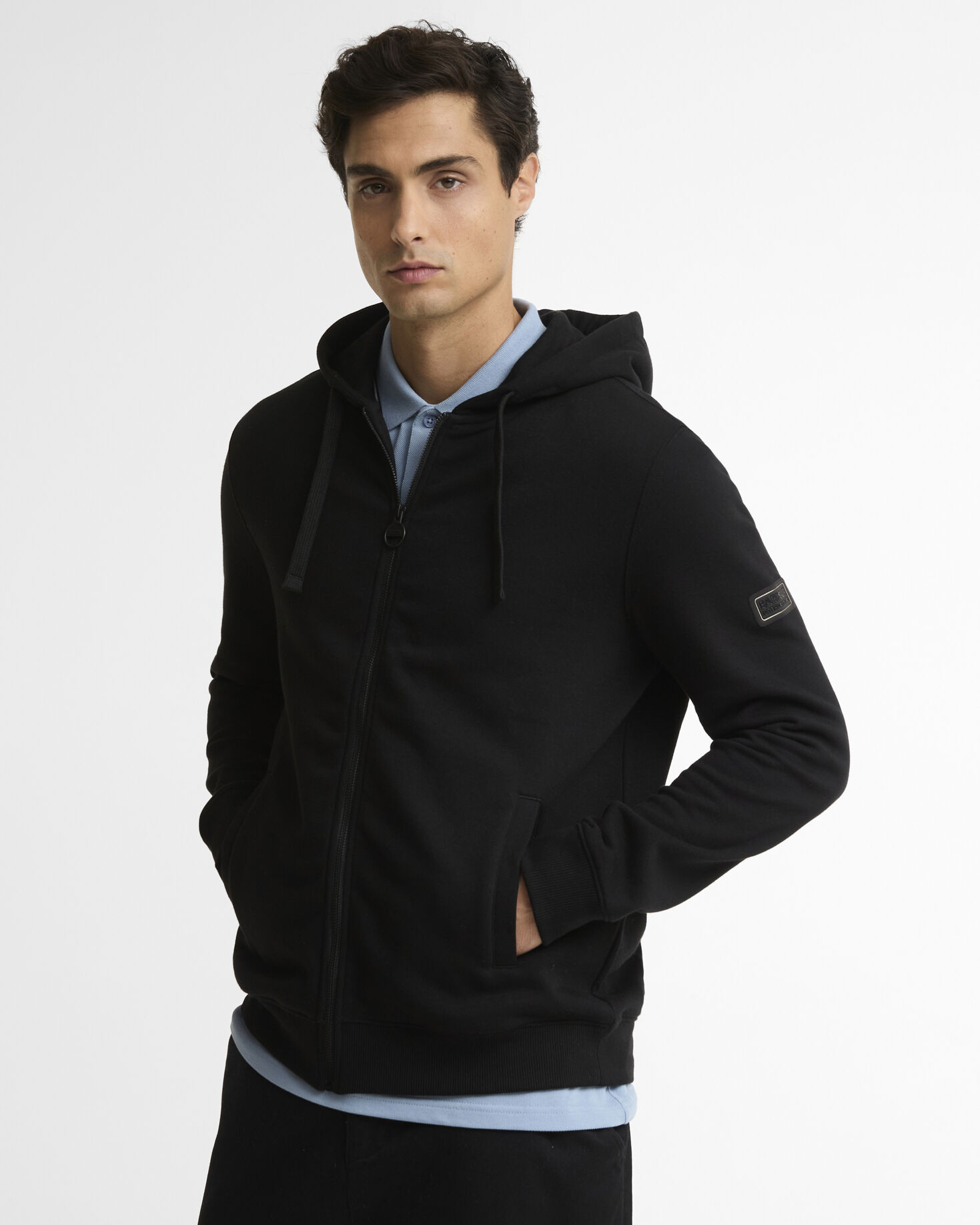 Map Zip-Up Hoodie Black / Pewter