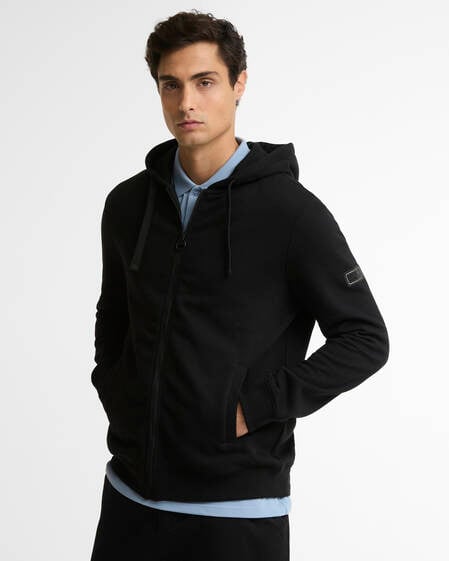 Map Zip-Up Hoodie Black / Pewter