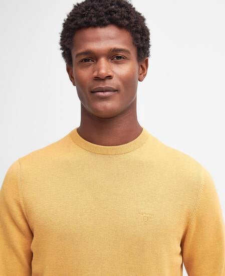 Pima Cotton Crew Neck Jumper Honey Gold