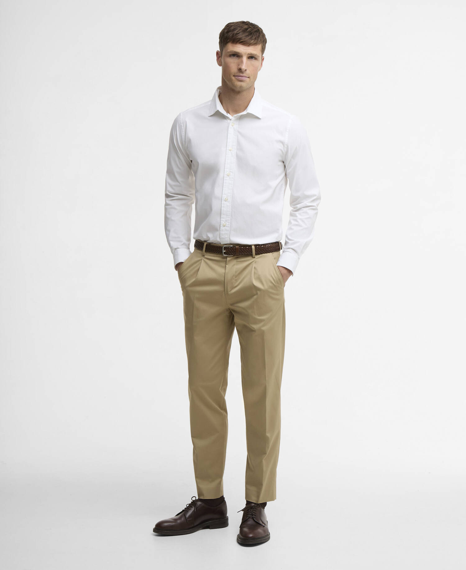Westcroft Stretch Poplin Tailored Shirt White image number 1