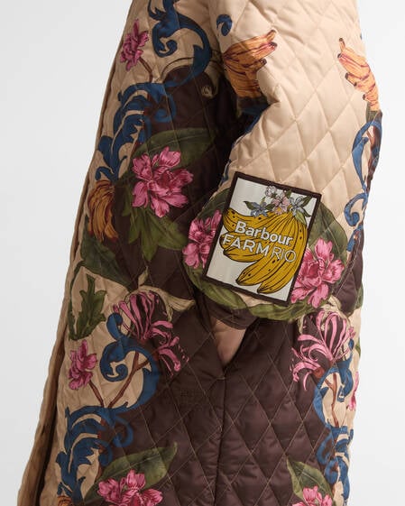 Giacca trapuntata Dania dal taglio lungo Barbour FARM Rio Bloom In Between/Brown Banana