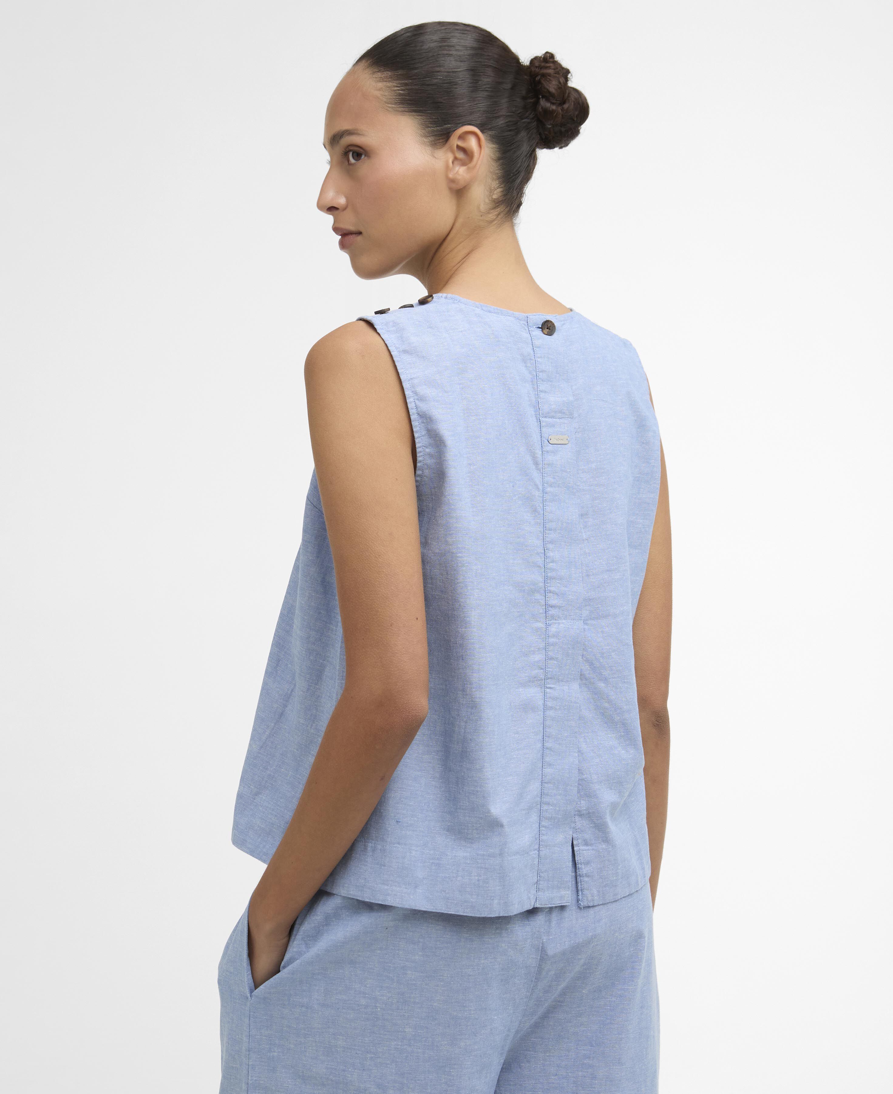 Josie Sleeveless Blouse Light Chambray