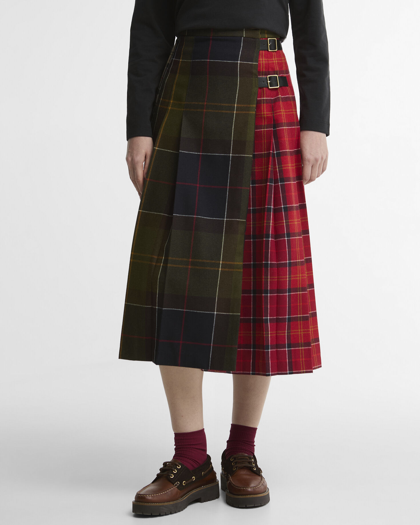 Gonna midi Marena con motivo tartan Cardinal Tartan Multi