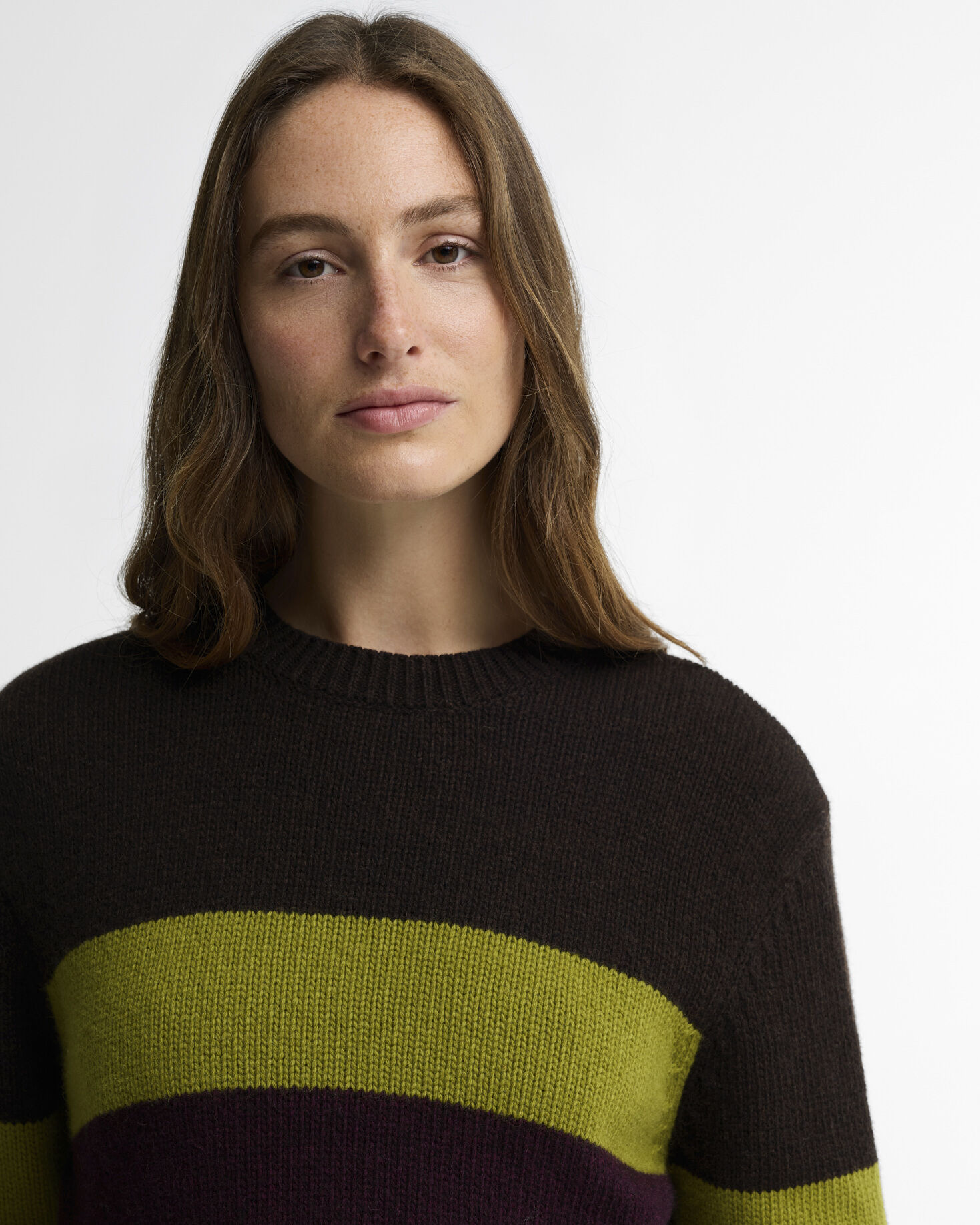 Wrenwood Striped Wool Crewn Neck Jumper Rustic Multi