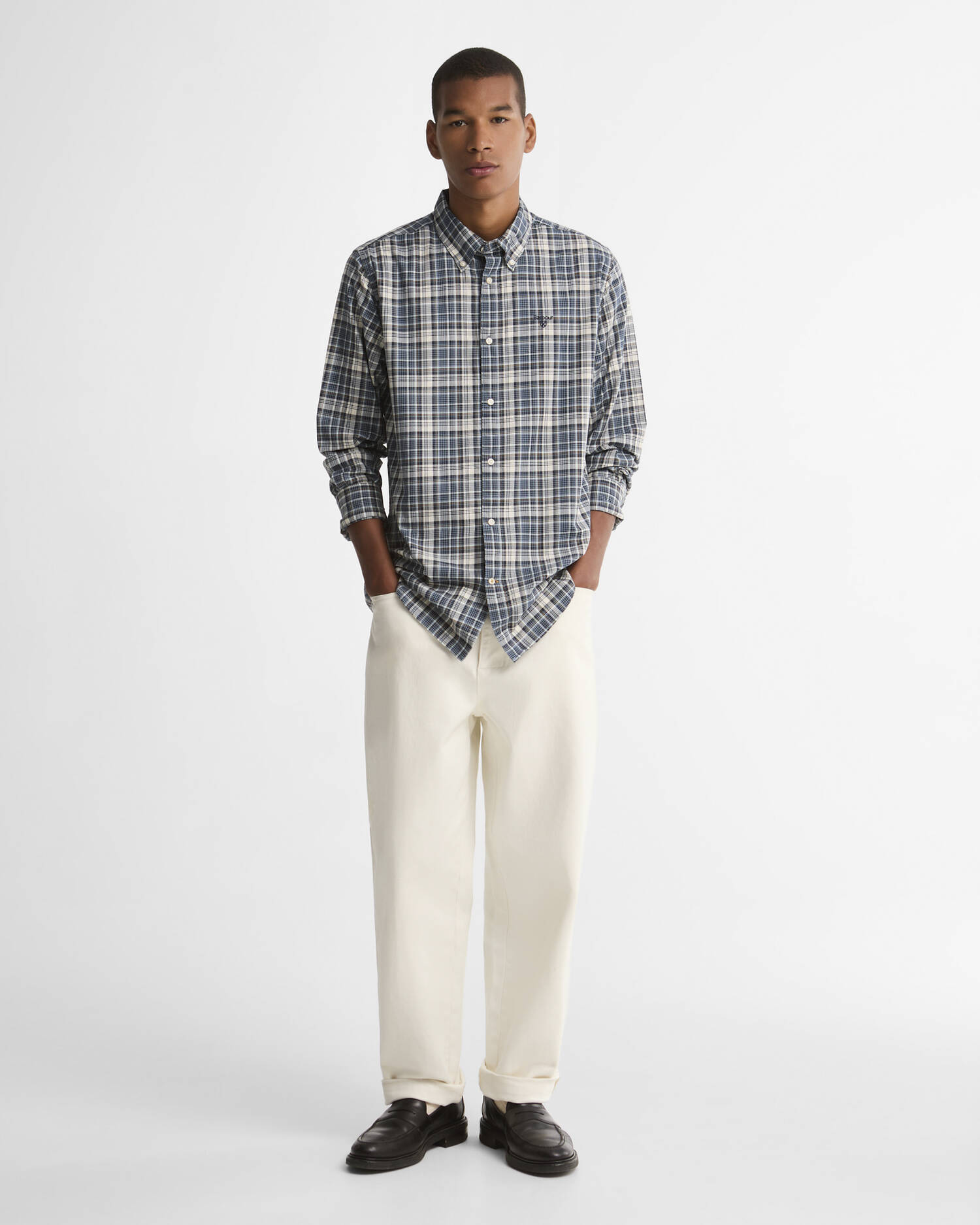 Mosswood Tailored Long-Sleeved Shirt Navy image number 1