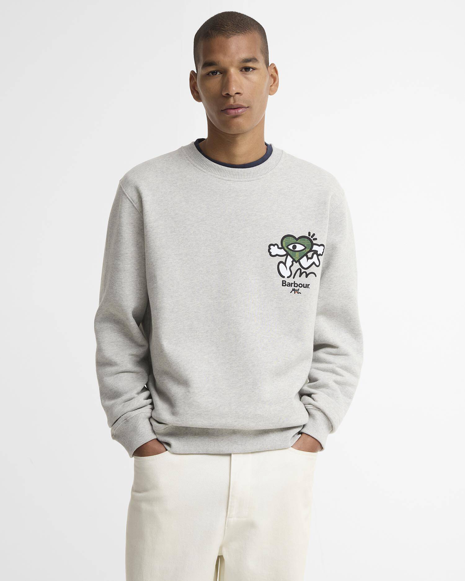 Barbour x Mul Relaxed Sweatshirt Grey Marl image number 0