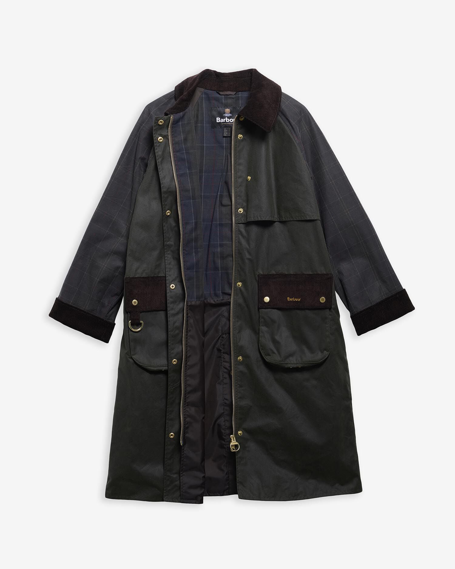 Barbour Wachsjacke Kirklees Checked Fern/Classic/Shadow Classic