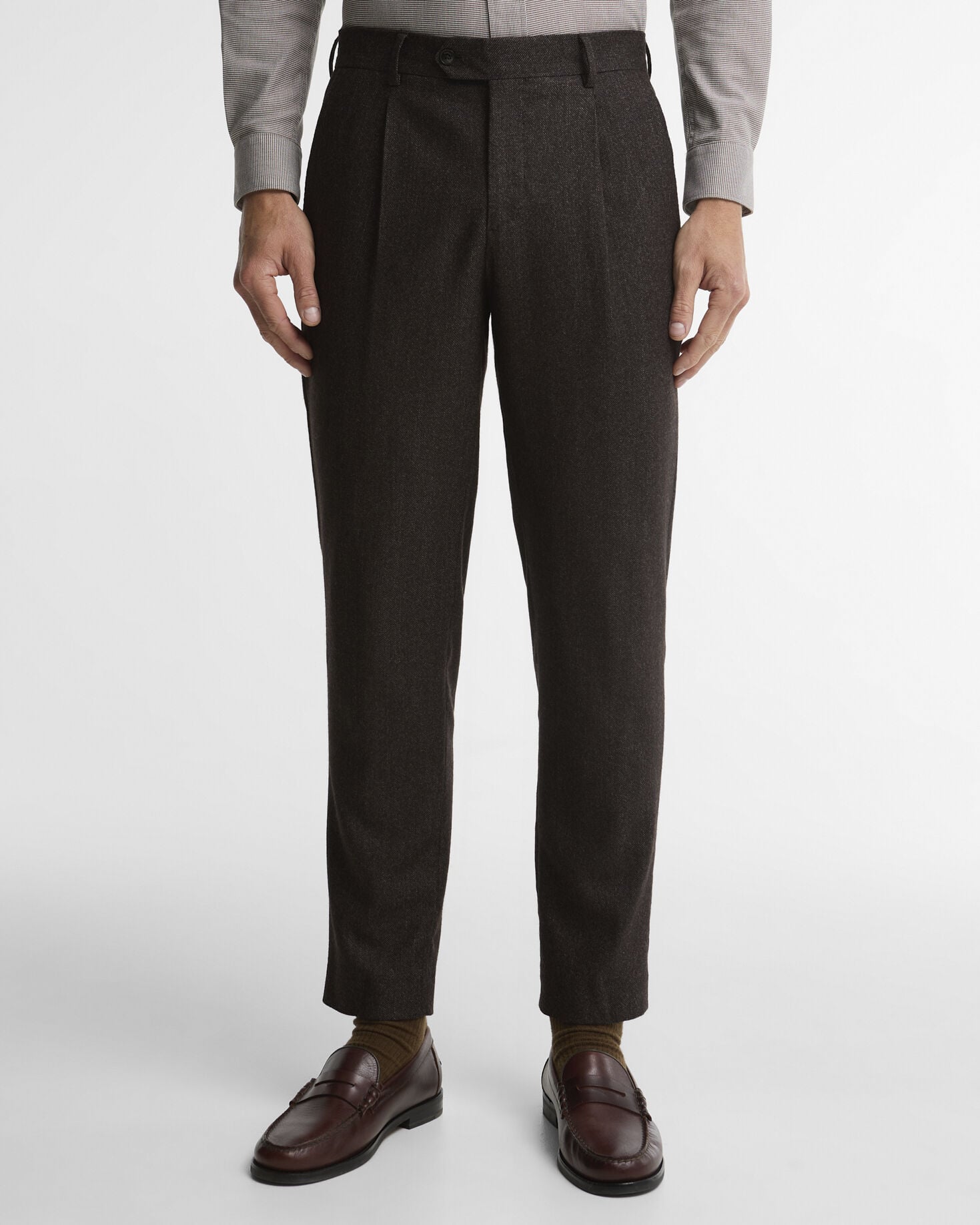 Barbour Hose Carlton Tailored aus Woll-Kaschmir-Mix Brown Marl