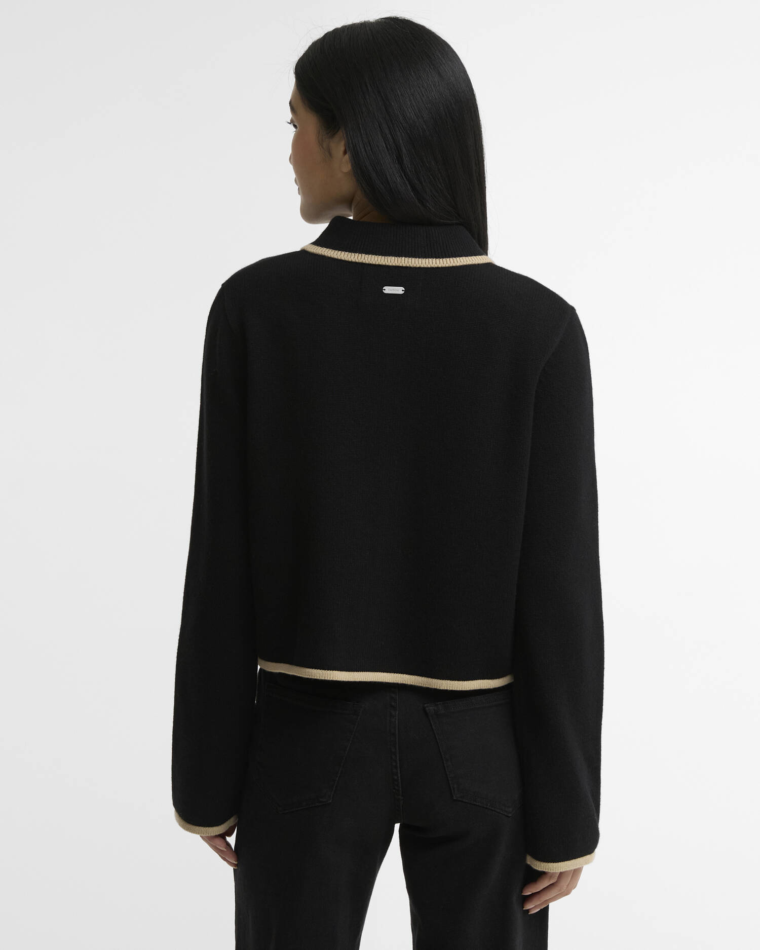 Cardigan Amryn in lana con chiusura a zip Black image number 2