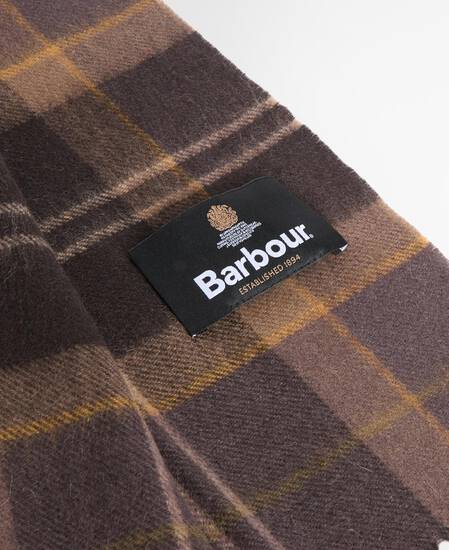 Mineral Tartan Wool-Cashmere Scarf Dried Bracken
