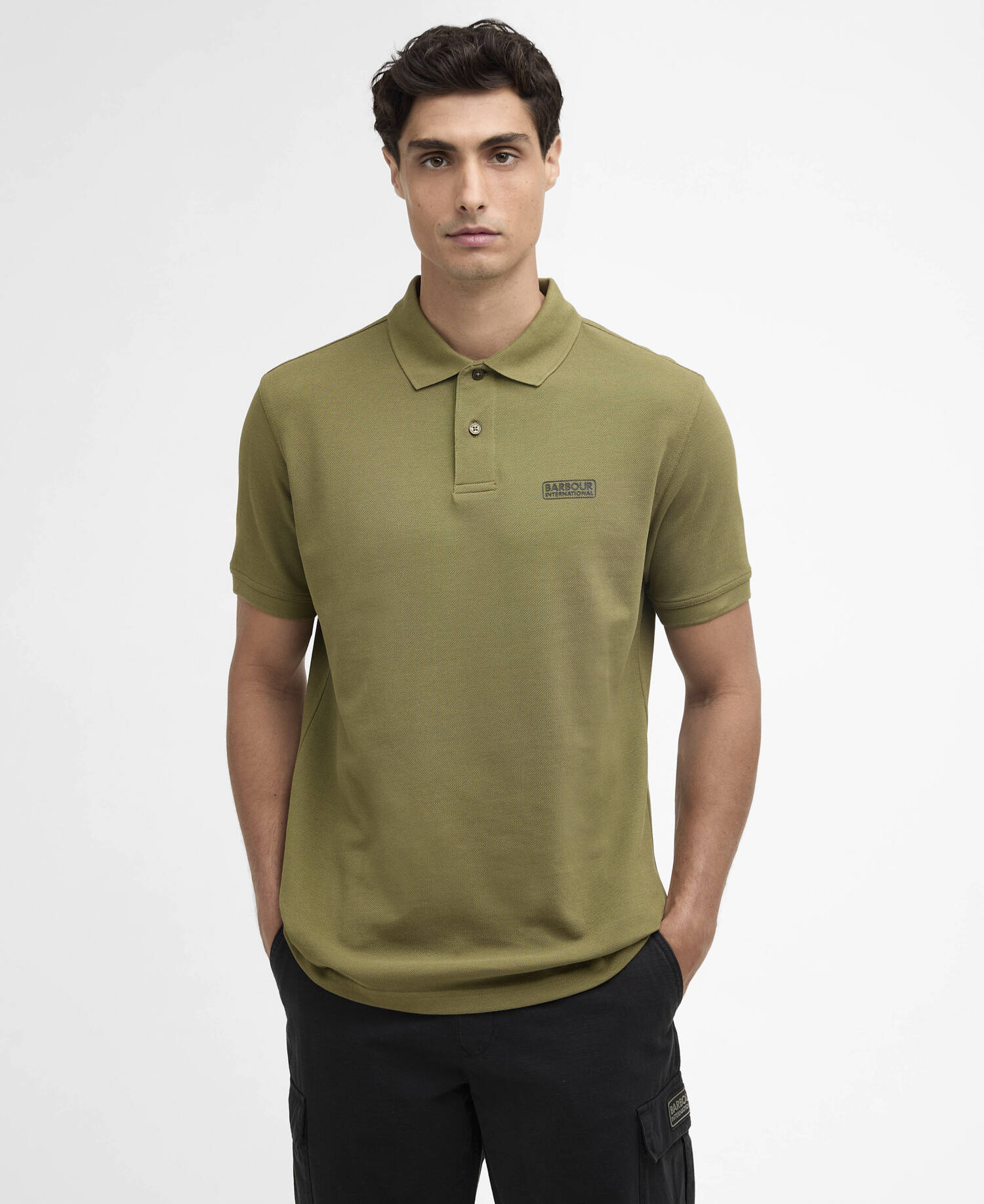 Poloshirt Essential Cable Olive image number 0