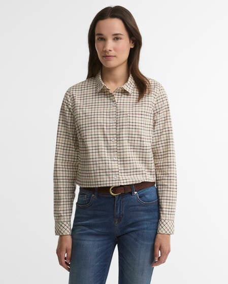 Woodside Tailored Long-Sleeved Shirt Birch Tattersall