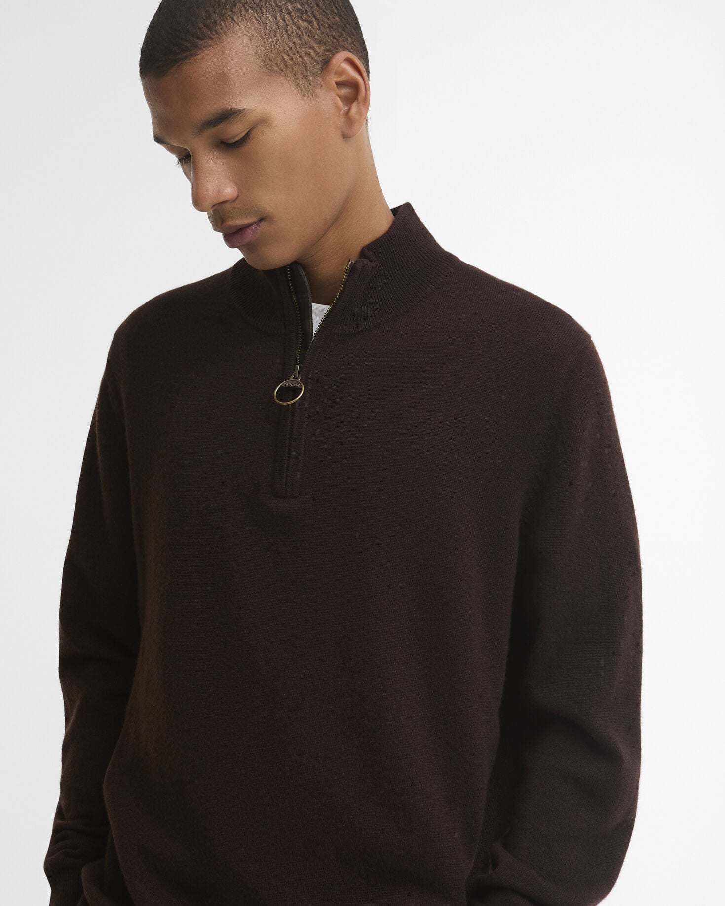 Ronson Wool-Cashmere Half-Zip Jumper Peat