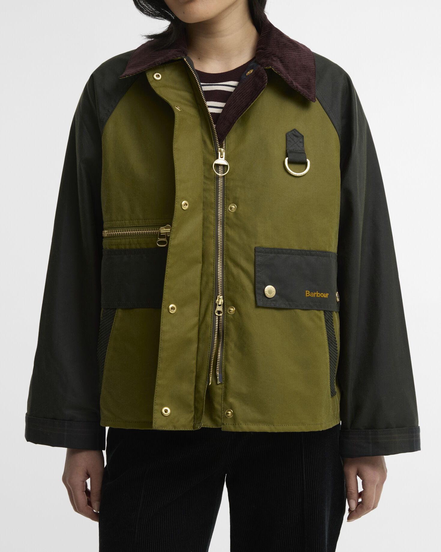 Cottingham Waxed Jacket Golden Olive/Fern/Shadow Classic