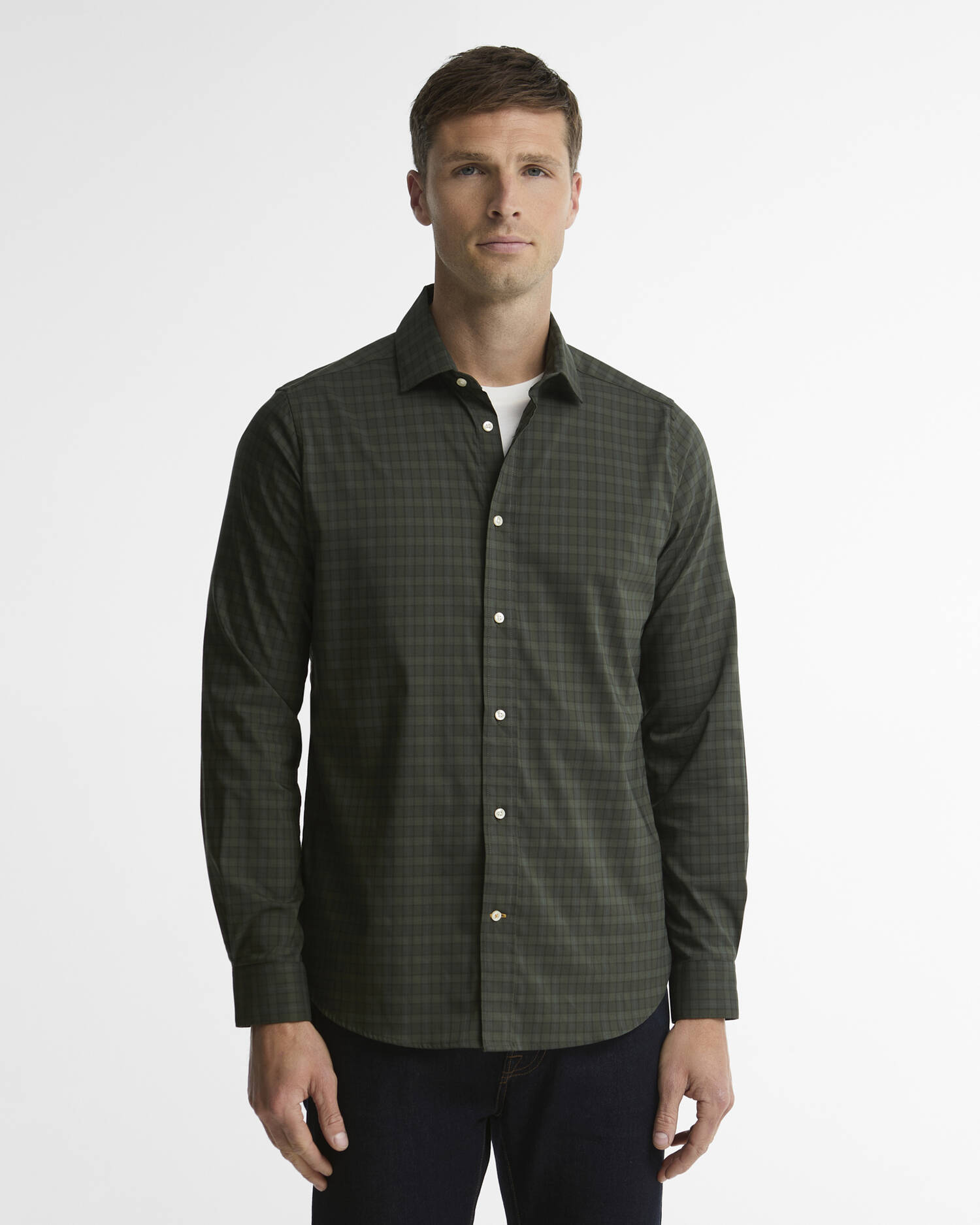 Harleton Tartan Tailored Long-Sleeved Shirt Pine Glen image number 0