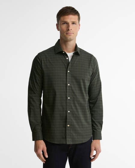 Harleton Tartan Tailored Long-Sleeved Shirt Pine Glen