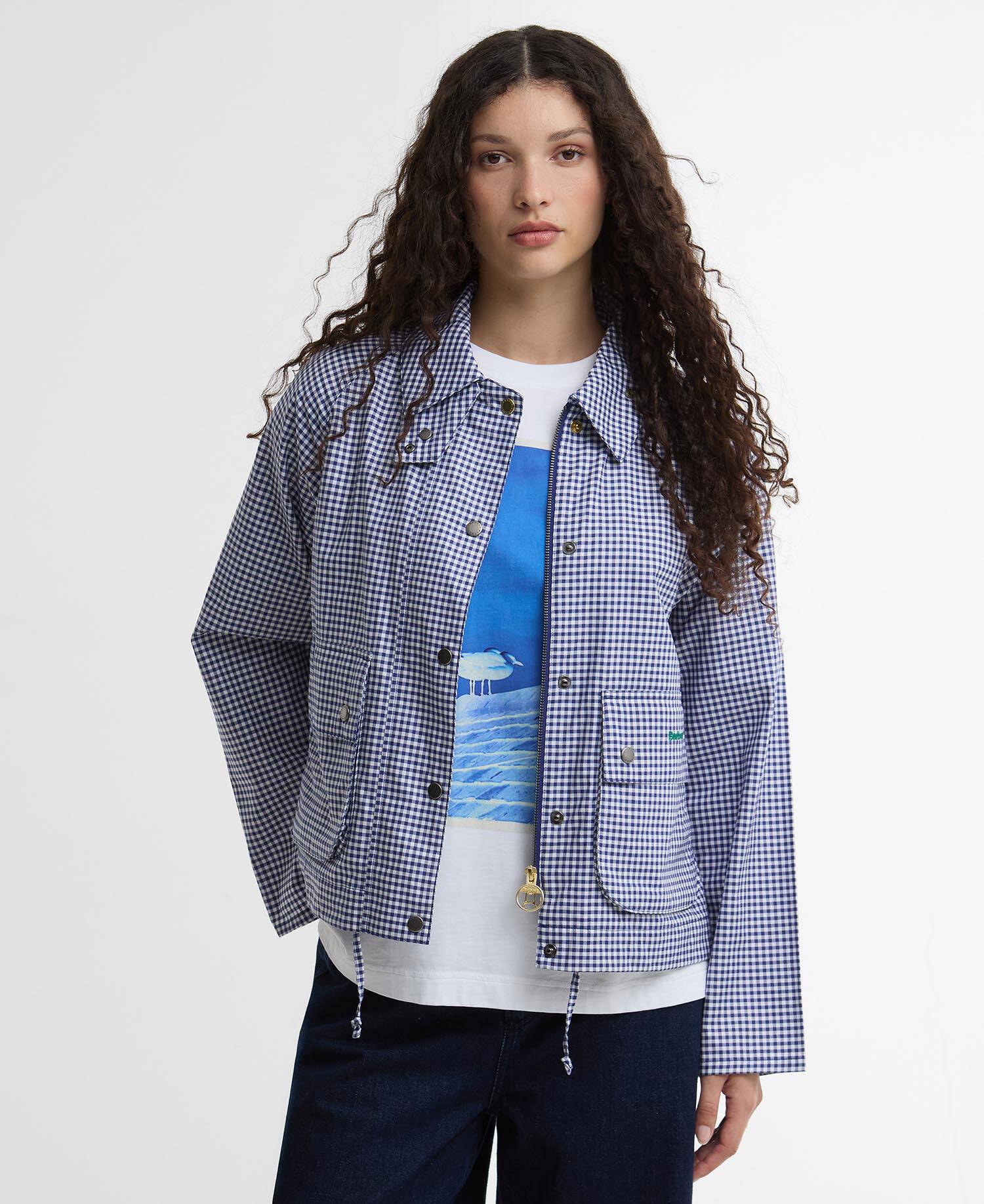 Paul Smith Loves Barbour Gingham Spey Casual Jacket Navy/White Gingham image number 0