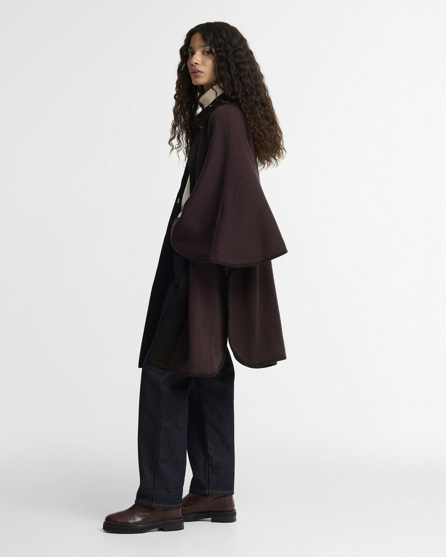 Elva Wool-Blend Cape Multi