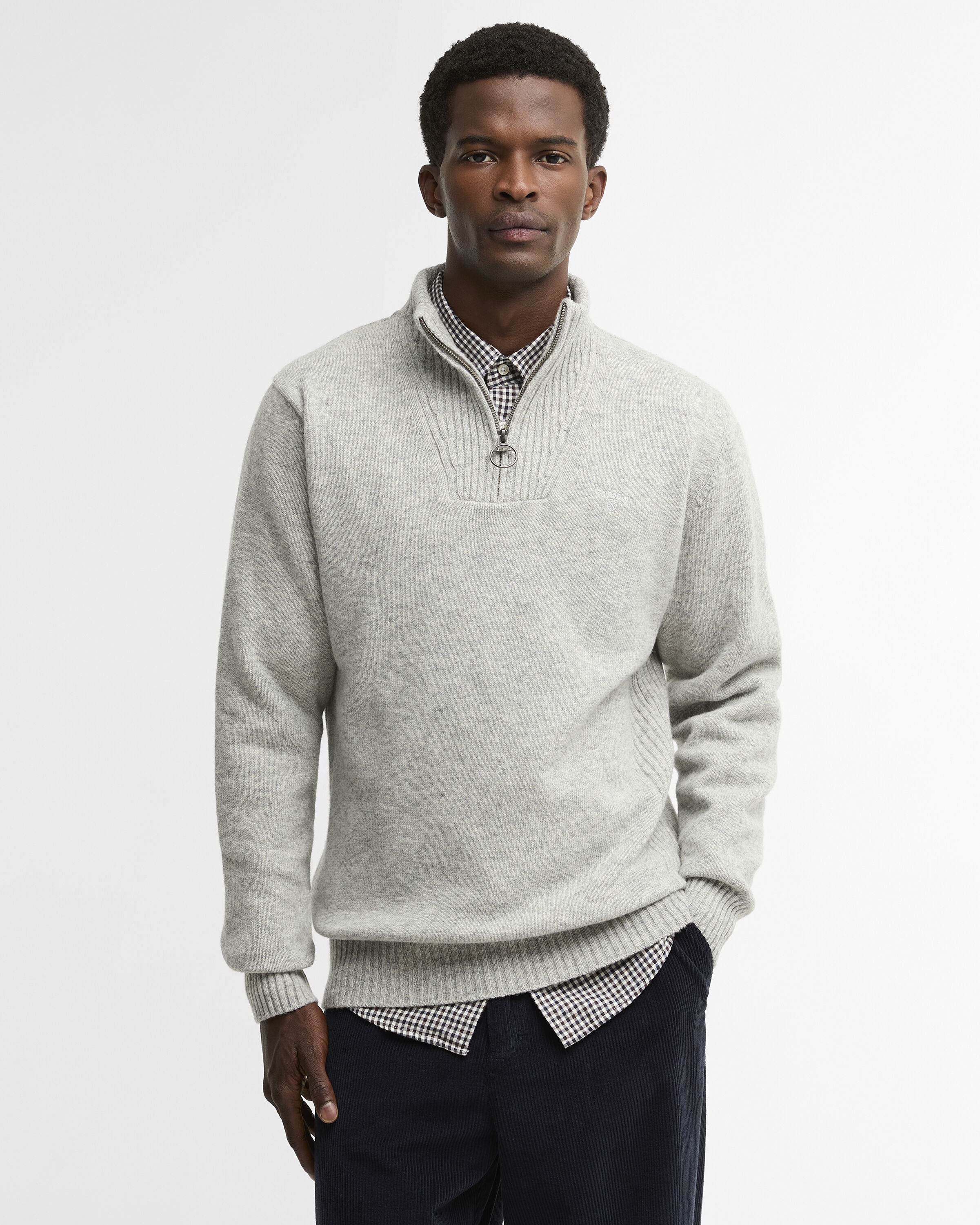 Maglione con mezza zip in lana d'agnello Essential