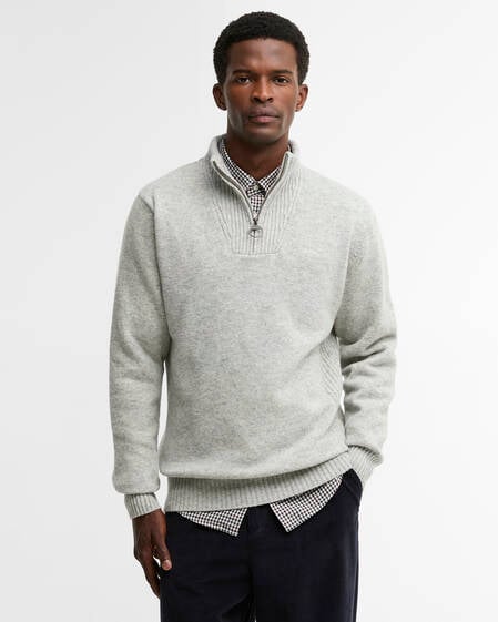 Maglione con mezza zip in lana d'agnello Essential 