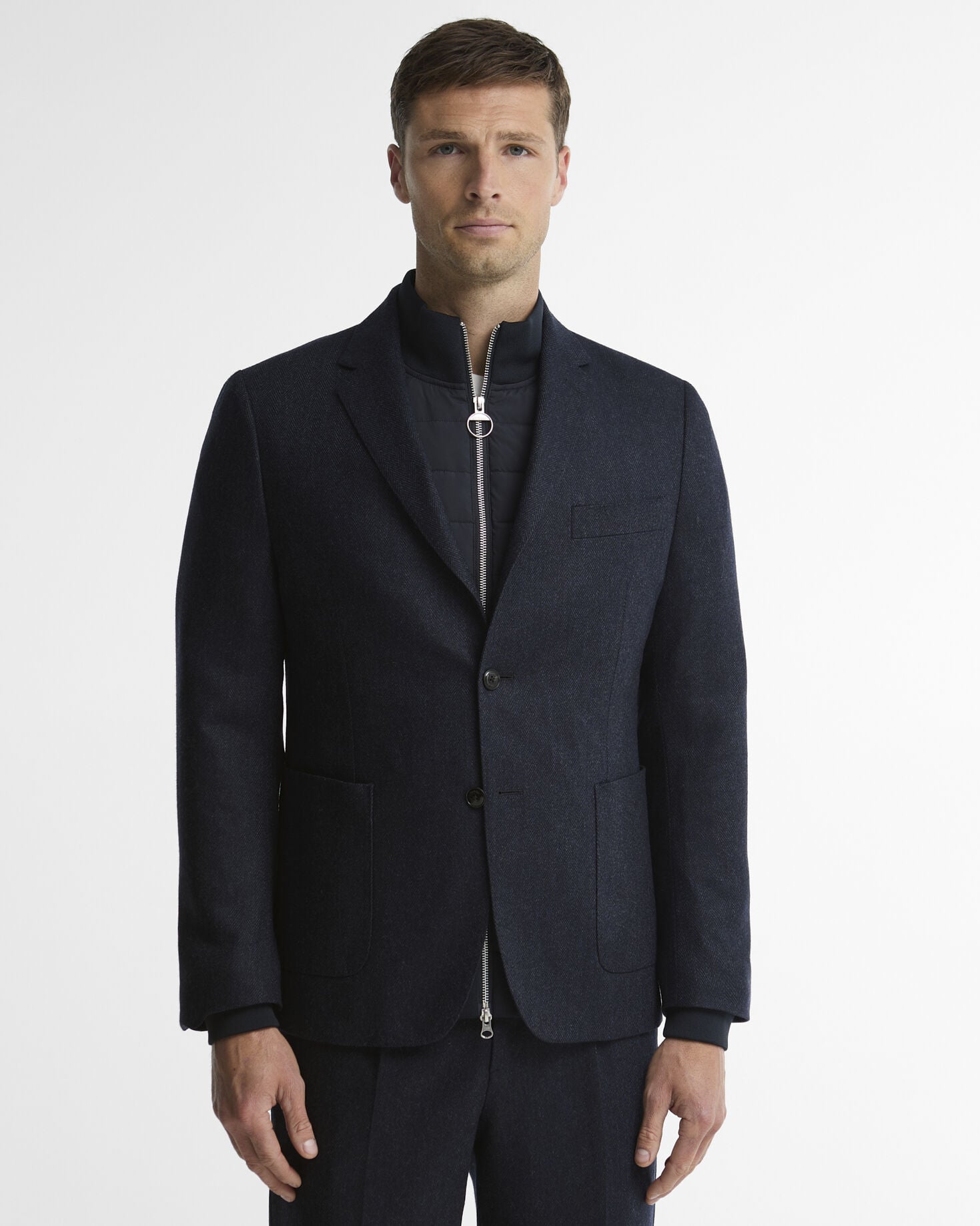 Barbour Blazer Fairford Herringbone Navy