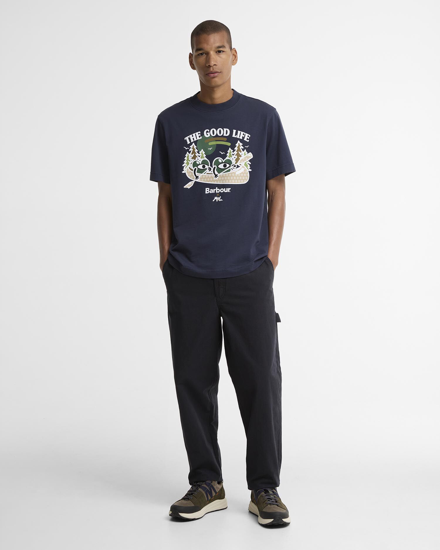 Barbour x Mul Good Life Relaxed T-Shirt Navy