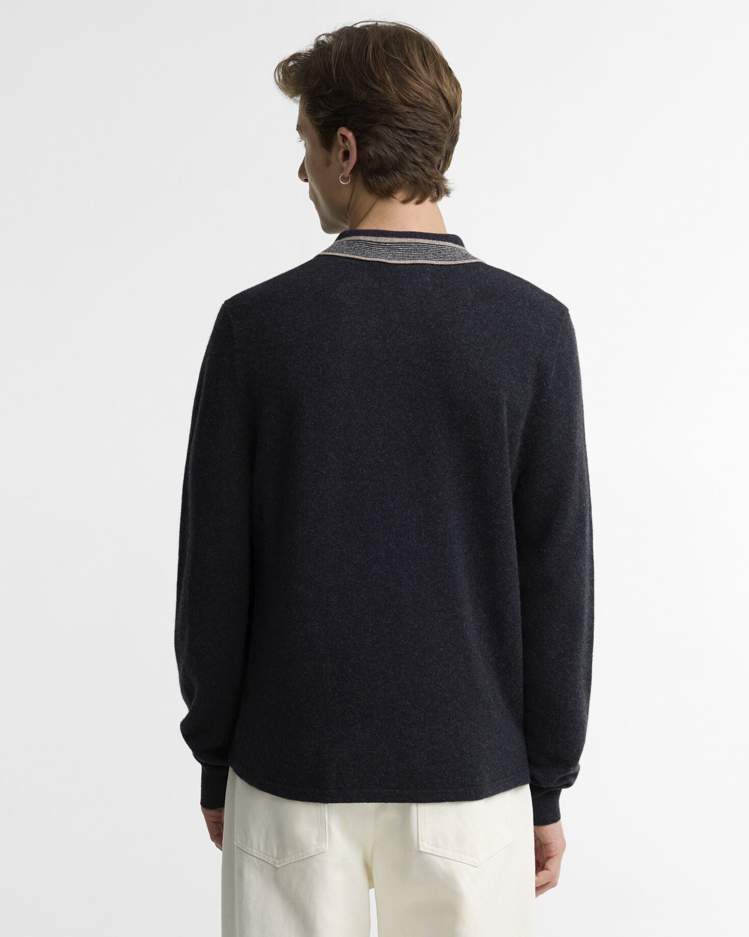 Newport Long-Sleeved Knitted Polo Shirt Black