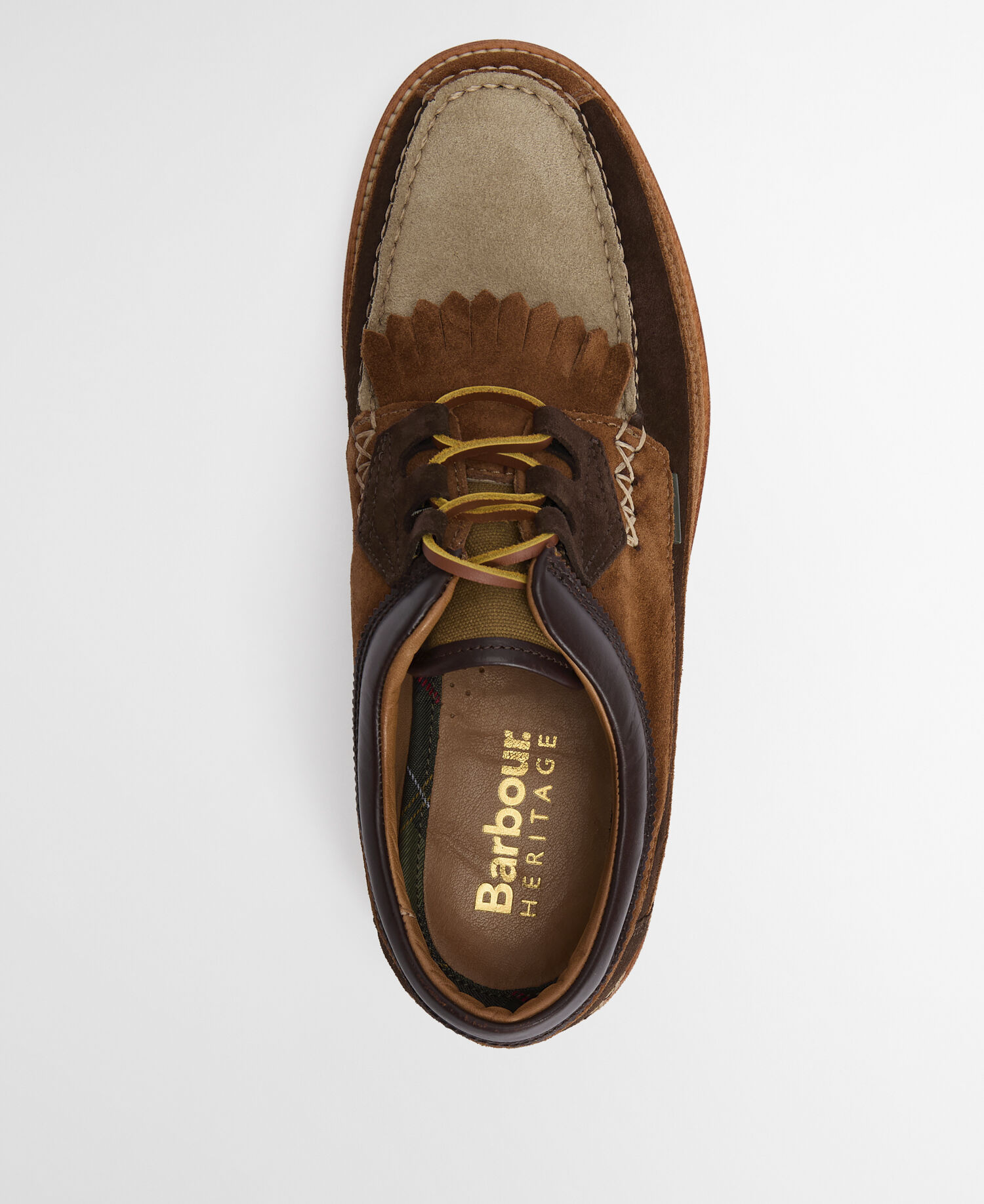 Grindon Moccasin Shoes Dark Brown/Tan/Light Beige Suede