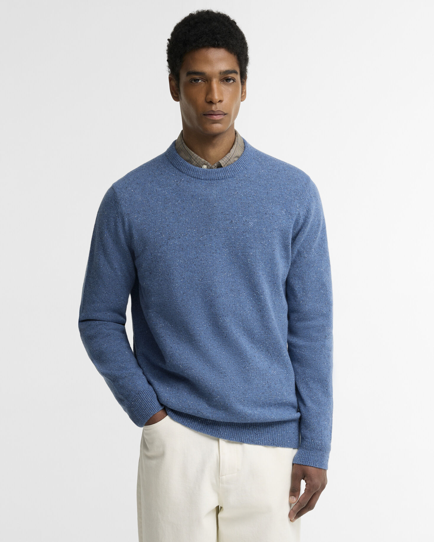 Essential Tisbury Crew-Neck Jumper Tarn Blue