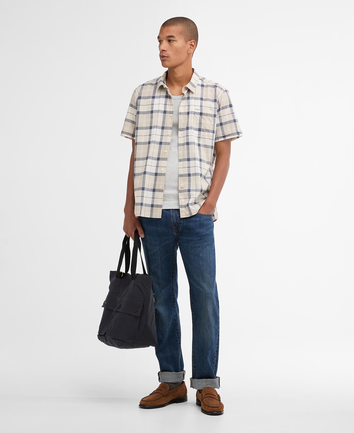 Gordon Short-Sleeved Tailored Shirt Oban Mist Tartan