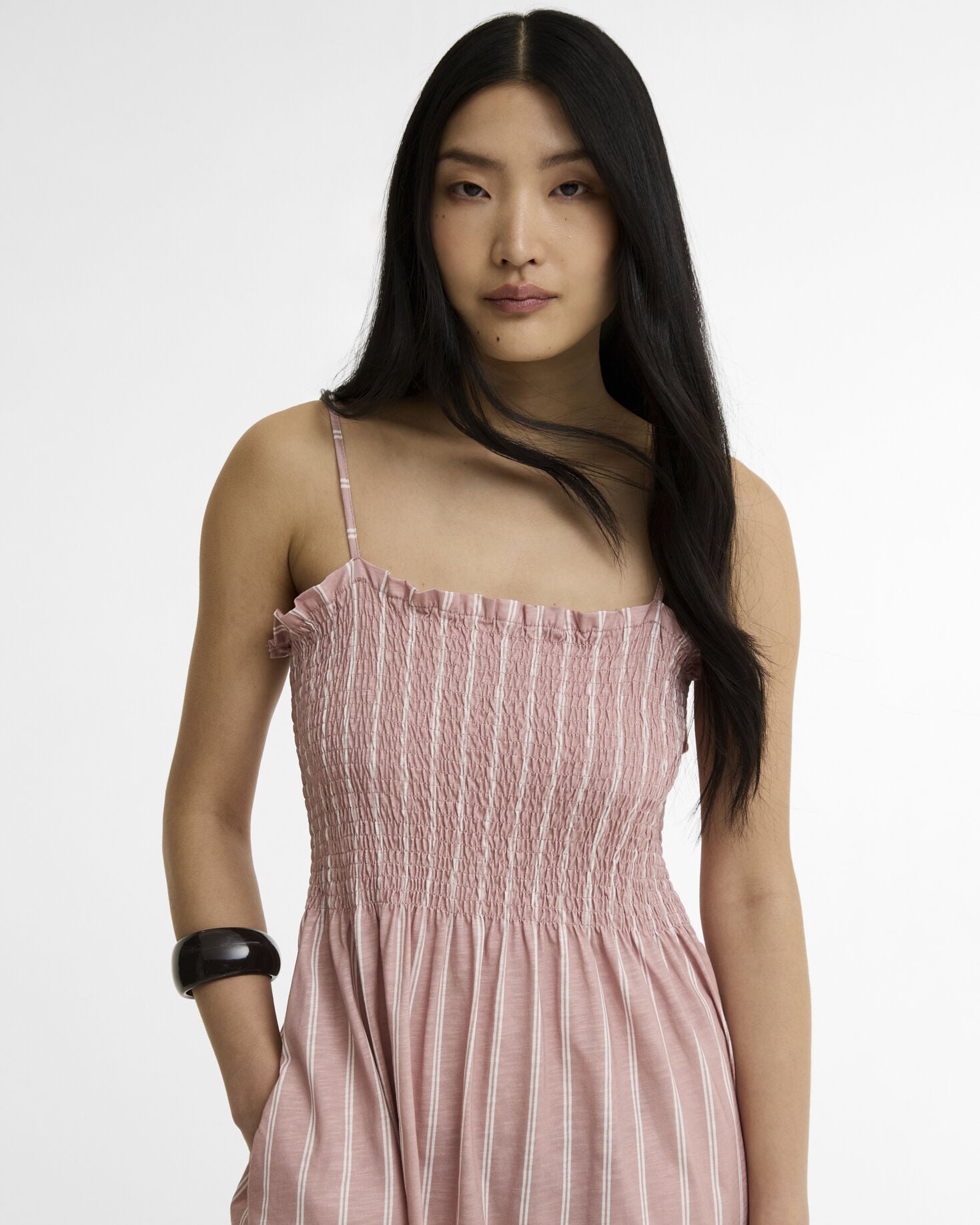Madeline Midi Dress Gardenia Stripe