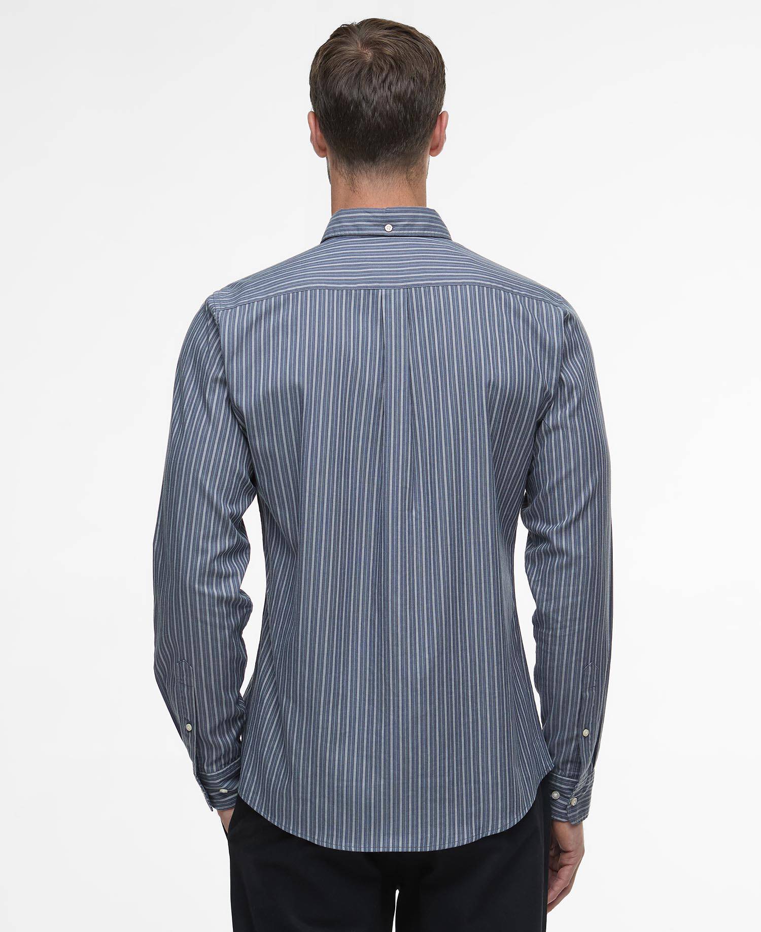 Camicia a maniche lunghe dalla vestibilit&agrave; leggermente aderente Longfield Navy image number 2